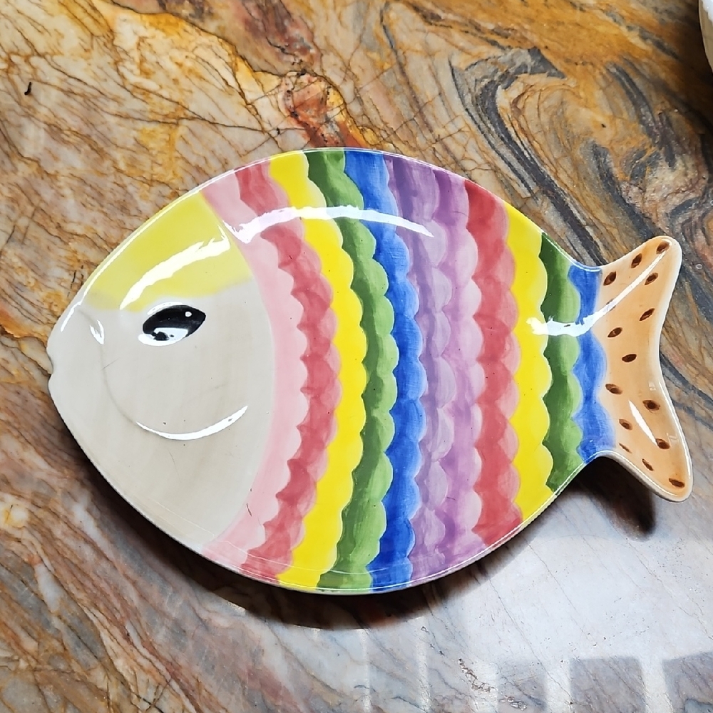 STUDIO NOVA Colorful Ceramic Fish shapef Plate Dish